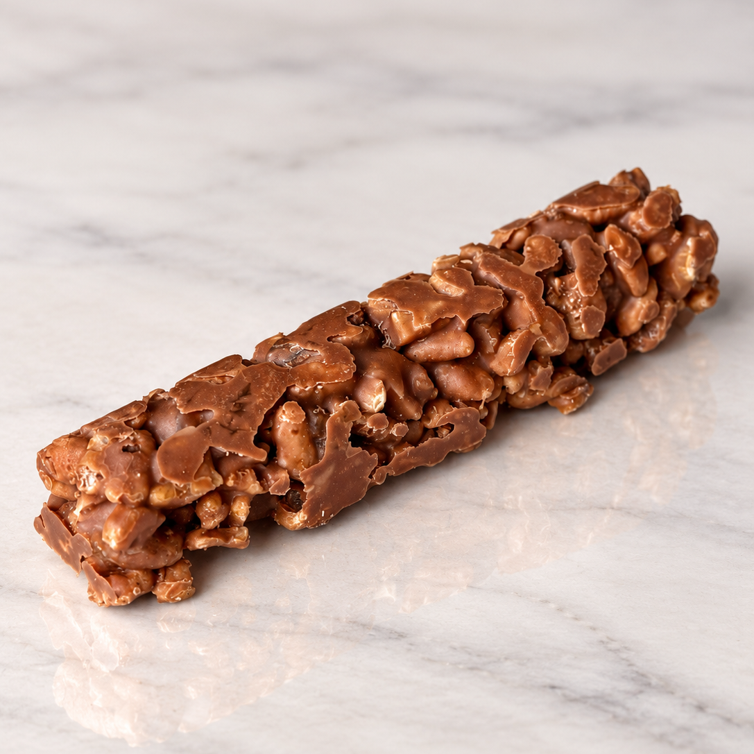 Walnut • Sultanas • Rice Snaps • Milk Belgian Chocolate